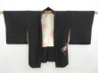 Photo5: 4401T05z590 Vintage Japanese Kimono Silk HAORI Flower Black (5)