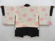 Photo6: 4401T05z590 Vintage Japanese Kimono Silk HAORI Flower Black (6)