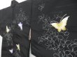 Photo2: 4401T07z570 Vintage Japanese Kimono Silk HAORI Butterfly Black (2)