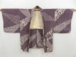 Photo5: 4401T09z560 Vintage Japanese Kimono Silk HAORI Flower Dark grape (5)