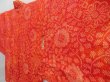 Photo2: 4401T10z400 Vintage Japanese Kimono Silk SHIBORI HAORI Flowers Tomato red (2)