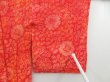 Photo6: 4401T10z400 Vintage Japanese Kimono Silk SHIBORI HAORI Flowers Tomato red (6)