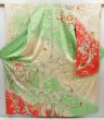 Photo1: 4402T01z930 Vintage Japanese Kimono Silk FURISODE Shell box Light cream (1)