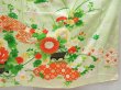 Photo5: 4402T02z1170 Vintage Japanese Kimono Silk FURISODE Peony Pistachio green (5)