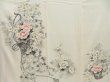 Photo8: 4402T08z940  Japanese Kimono Silk Artist work TSUKESAGE Flower cart Off-white (8)