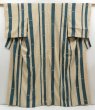 Photo1: 4402T09z800 Vintage Japanese Kimono Silk KOMON Bamboo Champagne (1)