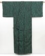 Photo8: 4402T10z840 Vintage Japanese Kimono Silk KOMON  Dull green (8)