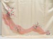 Photo5: 4405T01z880  Japanese Kimono Silk TSUKESAGE Peony Light peach (5)