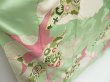 Photo3: 4405T03z1080 Vintage Japanese Kimono Silk FURISODE Flying crane Pistachio green (3)