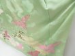 Photo4: 4405T03z1080 Vintage Japanese Kimono Silk FURISODE Flying crane Pistachio green (4)