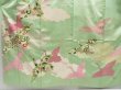 Photo5: 4405T03z1080 Vintage Japanese Kimono Silk FURISODE Flying crane Pistachio green (5)