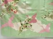 Photo6: 4405T03z1080 Vintage Japanese Kimono Silk FURISODE Flying crane Pistachio green (6)