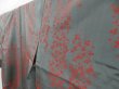 Photo2: 4405T06z820 Vintage Japanese Kimono Silk OMESHI KOMON Flower Gray (2)