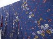 Photo2: 4405T08z580 Vintage Japanese Kimono Silk KOMON Flower Blue-Gray (2)