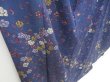 Photo3: 4405T08z580 Vintage Japanese Kimono Silk KOMON Flower Blue-Gray (3)