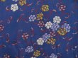 Photo6: 4405T08z580 Vintage Japanese Kimono Silk KOMON Flower Blue-Gray (6)