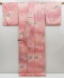 Photo8: 4405T11z980  Japanese Kimono Silk KOMON Folding fan Pink (8)