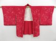 Photo5: 4407T06z670 Vintage Japanese Kimono Silk HAORI Maple Dark red (5)