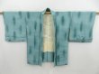 Photo4: 4407T08z530 Vintage Japanese Kimono Silk HAORI Flowers Water blue (4)