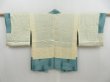 Photo6: 4407T08z530 Vintage Japanese Kimono Silk HAORI Flowers Water blue (6)