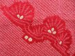 Photo4: 4407T11z430 Vintage Japanese Kimono Silk SHIBORI HAORI Pine Red-Pink (4)