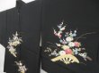 Photo2: 4408T08z500 Vintage Japanese Kimono Silk HAORI Chrysanthemum Black (2)