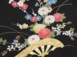 Photo4: 4408T08z500 Vintage Japanese Kimono Silk HAORI Chrysanthemum Black (4)