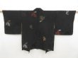 Photo1: 4408T11z380 Vintage Japanese Kimono Silk HAORI Butterfly Black (1)