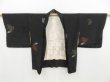 Photo5: 4408T11z380 Vintage Japanese Kimono Silk HAORI Butterfly Black (5)