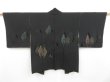 Photo1: 4408T02z570 Vintage Japanese Kimono Silk HAORI Trees Black (1)