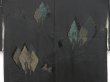 Photo3: 4408T02z570 Vintage Japanese Kimono Silk HAORI Trees Black (3)