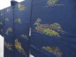 Photo2: 4408T04z600 Vintage Japanese Kimono Silk HAORI House Navy (2)