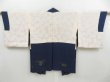 Photo7: 4408T04z600 Vintage Japanese Kimono Silk HAORI House Navy (7)