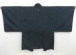 Photo4: 4409T01z660 Vintage Japanese Kimono Blend silk Men's HAORI Mt.Fuji Dark navy (4)