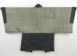 Photo2: 4409T02z540 Vintage Japanese Kimono Silk Men's HAORI  Dark gray (2)