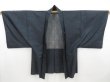 Photo3: 4409T09z450 Vintage Japanese Kimono Silk Men's OSHIMA HAORI  Navy-Gray (3)