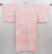 Photo1: 4409T10z650 Vintage Japanese Kimono Rinzu Silk JUBAN Chrysanthemum Pink (1)