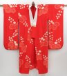 Photo6: 4409T11z880 Vintage Japanese Kimono Silk FURISODE JUBAN Tomato red (6)