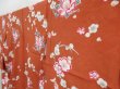 Photo2: 4409T13z760 Vintage Japanese Kimono Jinken KOMON Plum blossom Orange-Brown (2)