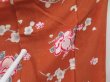 Photo7: 4409T13z760 Vintage Japanese Kimono Jinken KOMON Plum blossom Orange-Brown (7)