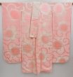 Photo6: 4420T03z750 Vintage Japanese Kimono Rinzu Silk Furisode JUBAN Pink (6)