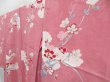 Photo2: 4420T06z860 Antique Japanese Kimono Jinken KOMON Sakura Dull pink (2)