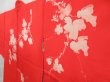 Photo2: 4420T08z580 Vintage Japanese Kimono Silk HAORI Leaf Tomato red (2)