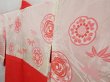 Photo7: 4420T08z580 Vintage Japanese Kimono Silk HAORI Leaf Tomato red (7)