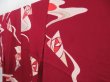 Photo2: 4420T10z620 Vintage Japanese Kimono Silk KOMON Rose Wine red (2)