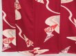 Photo4: 4420T10z620 Vintage Japanese Kimono Silk KOMON Rose Wine red (4)