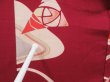 Photo8: 4420T10z620 Vintage Japanese Kimono Silk KOMON Rose Wine red (8)