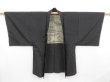 Photo4: 4420T11z420 Vintage Japanese Kimono Silk Men's HAORI Deer Dark gray (4)