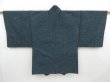 Photo3: 4420T12z700 Vintage Japanese Kimono Silk Men's HAORI Noh mask Blue-Gray (3)