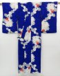 Photo8: 4421T05z660 Vintage Japanese Kimono Jinken KOMON Dark lavender blue (8)